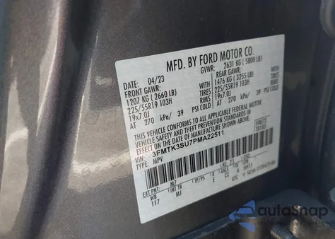 2023 Ford Mustang Mach-E Premium from USA, damaged, VIN 3FMTK3SU7PMA22511